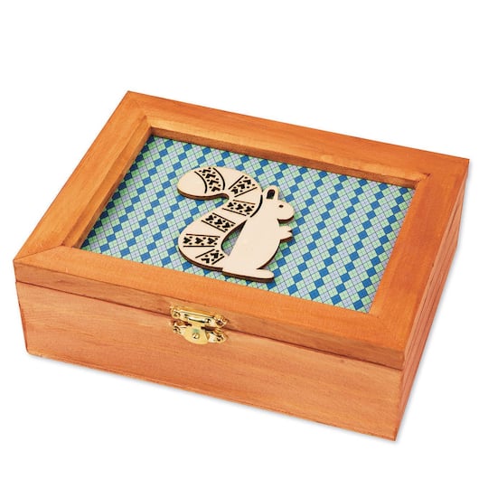 S&S Worldwide® Unfinished Wooden Framed Lid Hinged Box